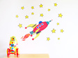 Red rocket wall decal