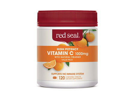 Red Seal Vitamin C 1000mg Orange 120 Chewable Tablets