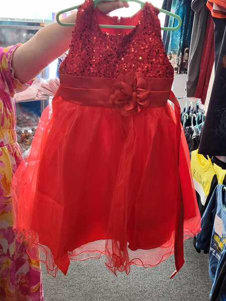 Red Sequined Girls Dress Size 5