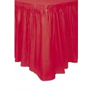 Red Table Skirt plastic 73cm x 4.26