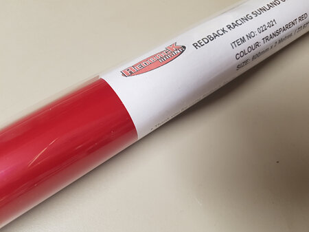 Redback  "Transparent Red" 600mm x 2  Metre Roll