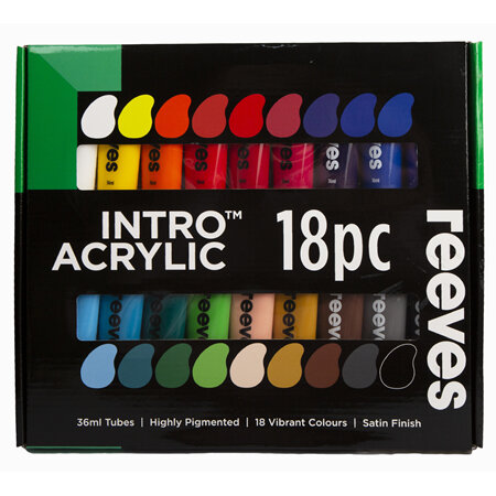 Reeves Intro Acrylic - Set of 18 (36ml Tubes)