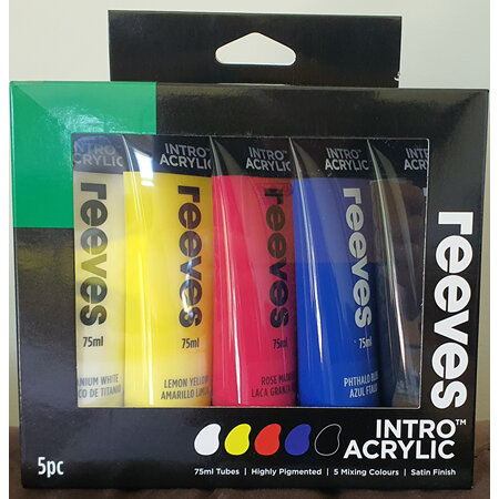 Reeves Intro Acrylic - Set of 5 (75ml Tubes)