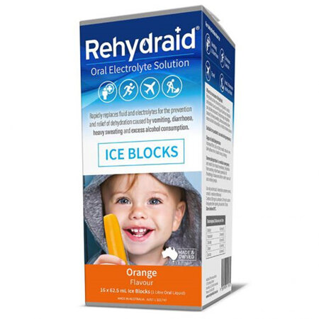 REHYDRAID ICEBLOCKS ORANGE 1L 16
