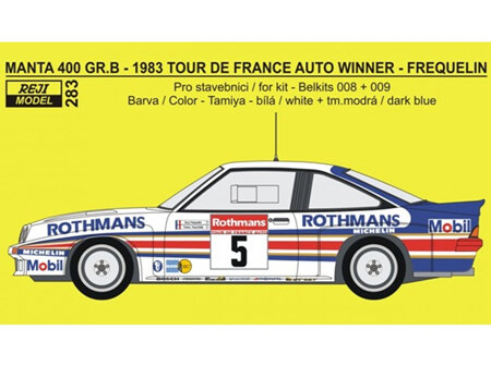 Reji Decal - 1/24 Opel Manta 400 Gr.B - 1983 Tour de France Auto Winner - Frequelin / Fauchille