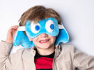 Relaxeazzz Pac-Man Blue Ghost Travel Pillow & Eye Mask Set