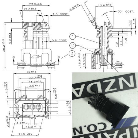 Replacement Connector Housings - 3 Pin