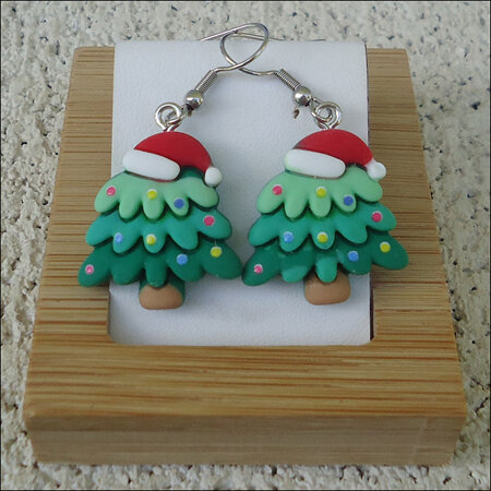 Resin Christmas Earrings - Tree