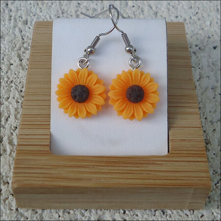 Resin Flower Earrings - Sunflower