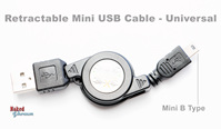 Retractable Mini USB Cable - Universal