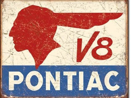 Retro Tin Sign - Pontiac V8