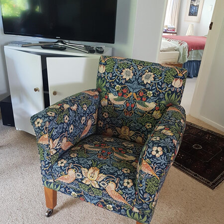 Reupholstered and Restored Lounge Chair