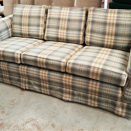 Reupholstered Three Seater with Scottish Influence