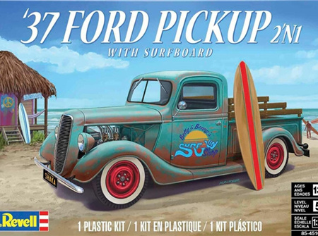 Revell 1/25 37 Ford Pickup w/Surfboard 2n1 (RMX4516)