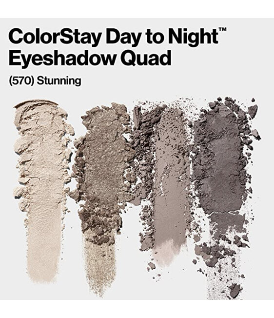 Revlon ColorStay Day to Night Eyeshadow Quad, 16HR Wear (4.8g) Matte & Shimmer F