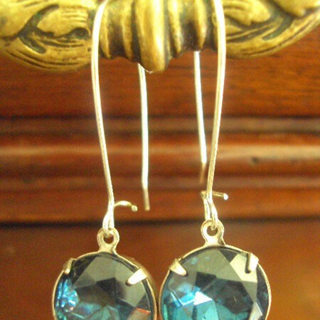 Rhinestone round earrings