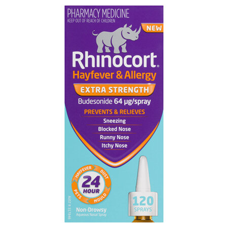Rhinocort Extra Strength 64mcg Hayfever & Allergy Nasal Spray 120 Dose Pack