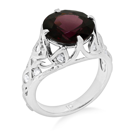Rhodolite Garnet and Diamond Dress Ring