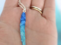 rimurimu azure blue sterling silver seaweed ribbon pendant lily griffin nz