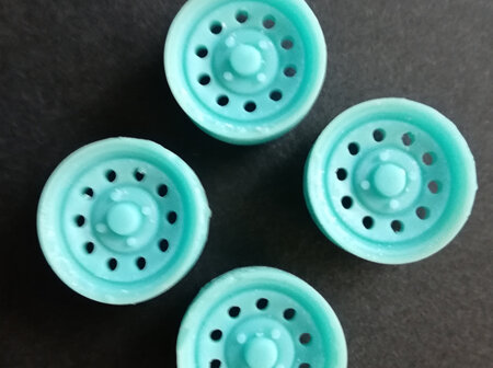 RMK 3D Printed Resin 1/24-1/25 17inch Modgie Wheels x4 - Premium Blue