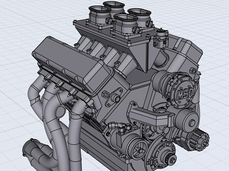 RMK 3D Printed Resin 1/24-1/25 BBC Nitrous Engine