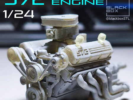 RMK 3D Printed Resin 1/24-1/25 Big Block 572 Engine & Transmission