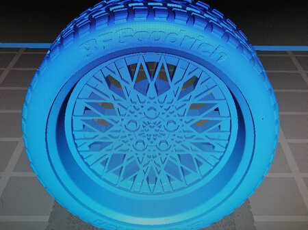 RMK 3D Printed Resin 1/25 18" Deep Dish Ford Snowflake Wheels & Low Profile Tyres