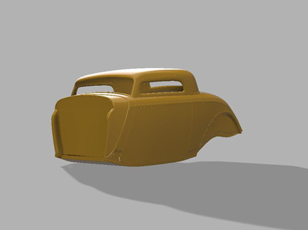 RMK 3D Printed Resin 1/25 1934 Ford Coupe Chopped Body & Grill