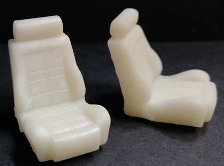 RMK 3D Printed Resin 1/25 80's Style Bucket Seats (Pair)