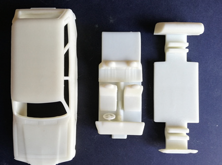 RMK 3D Printed Resin 1/25 Mazda RX3 10A Wagon Interior & Chassis - Premium White