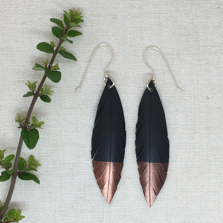 Robin Earrings with Copper Tips