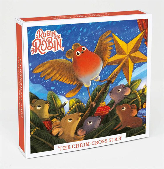 Robin Robin The Chrim Cross Star Christmas Card 16 Pack (4x4 Designs)