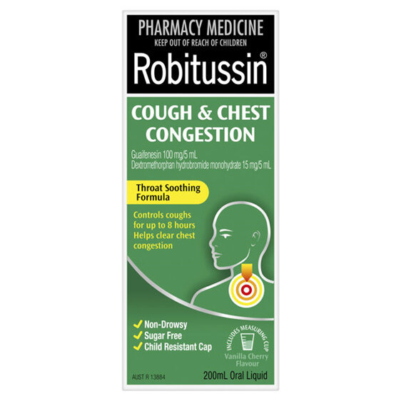 Robitussin Cough & Chest Congestion Vanilla Cherry 200Ml