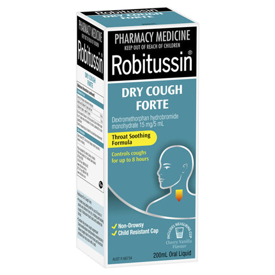 Robitussin Dry Cough Forte Cherry Vanilla 200Ml