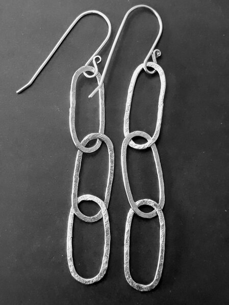 Rock Textured Paperclip Earrings