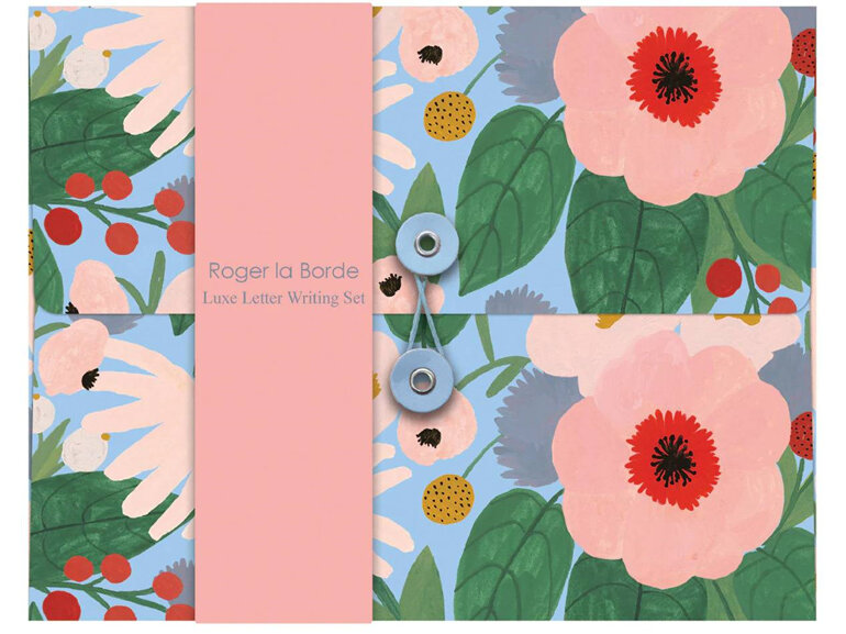 Roger La Borde - Big Pink Flower Writing Set stationery