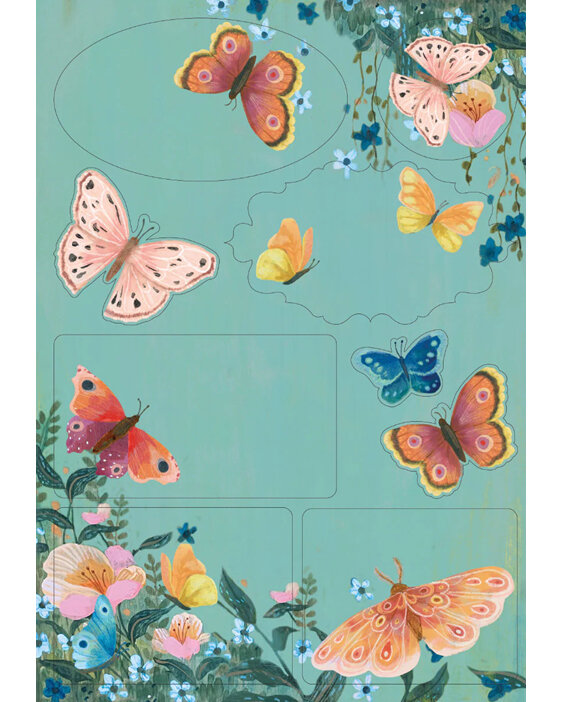 Roger La Borde - Butterflies Writing Set letter kids stationery