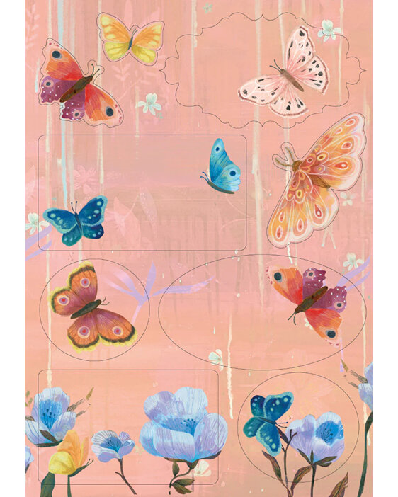 Roger La Borde - Butterflies Writing Set letter kids stationery