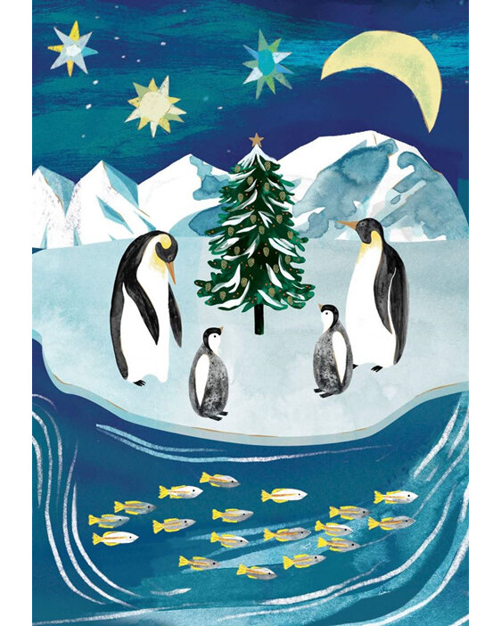 Roger La Borde Christmas Card Pack of 5 | Penguin Christmas