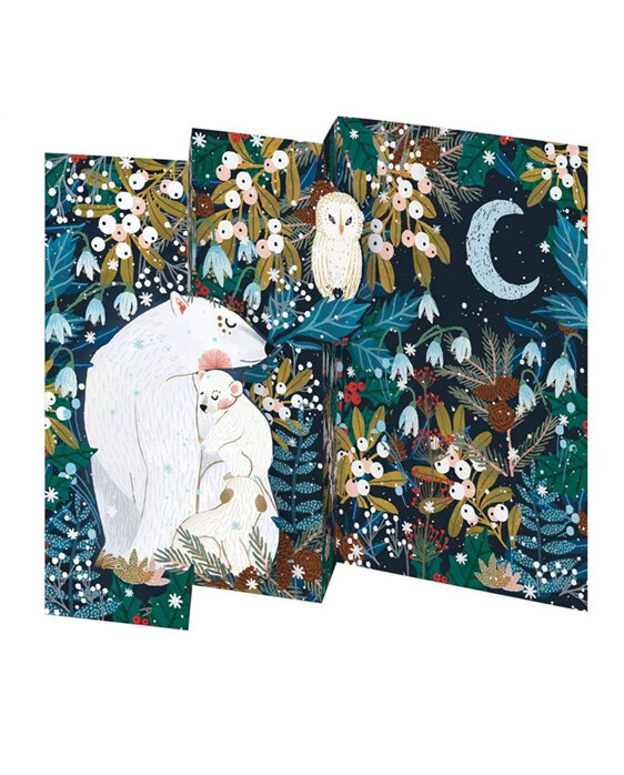 Roger La Borde Christmas Trifold Pop-out Card Pack of 5 | Polar Bear