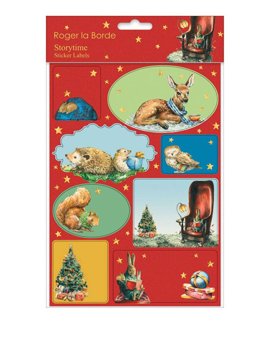 roger la borde storytime christmas sticker label set