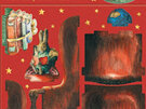 Roger La Borde Storytime Pop & Slot Diorama christmas bunnies armchair