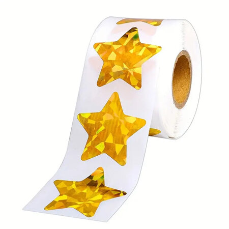Roll Stickers - Foil Gold Stars