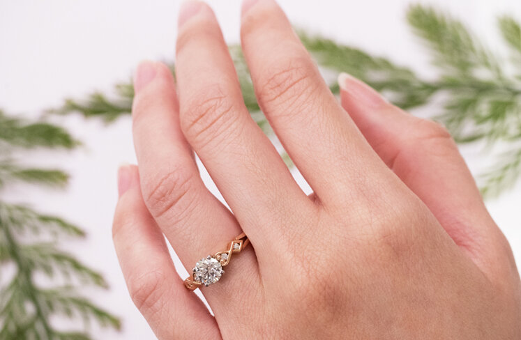 Rose Gold Diamond Engagement Ring: Baile ring
