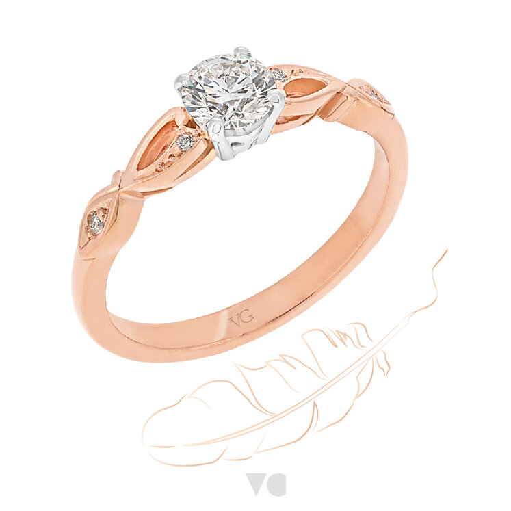 Rose Gold Diamond Engagement Ring: Tale ring
