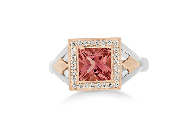 Rose Gold Sapphire Ring, Sapphire Ring, Peach Sapphire, Rose Gold Ring