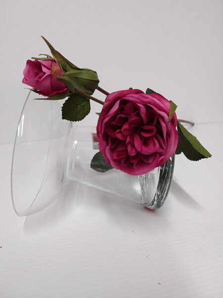 Rose  Magenta 1 bloom 1 bud 4231