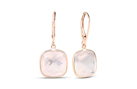Rose Quartz and Gold Drop Earrings