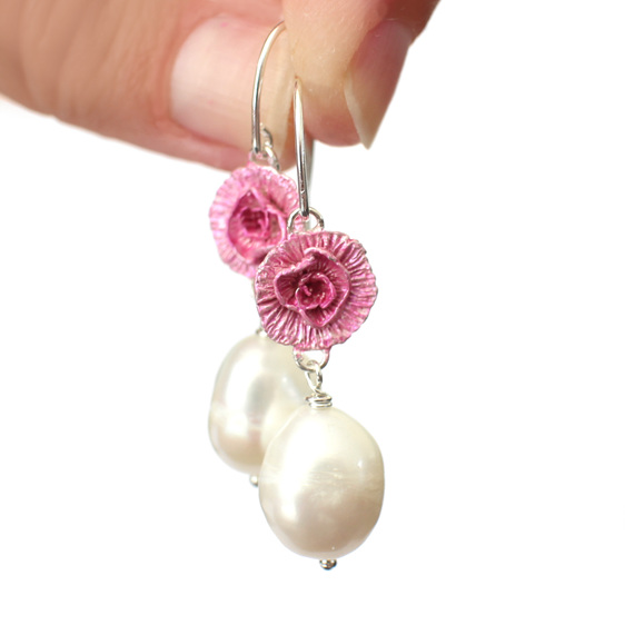 roses pink garden lover valentine pearls earrings classic lily griffin nz