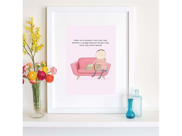 Rosie Made A Thing A4 Art Print - Grumpy Dad & Pet fathers day pet
